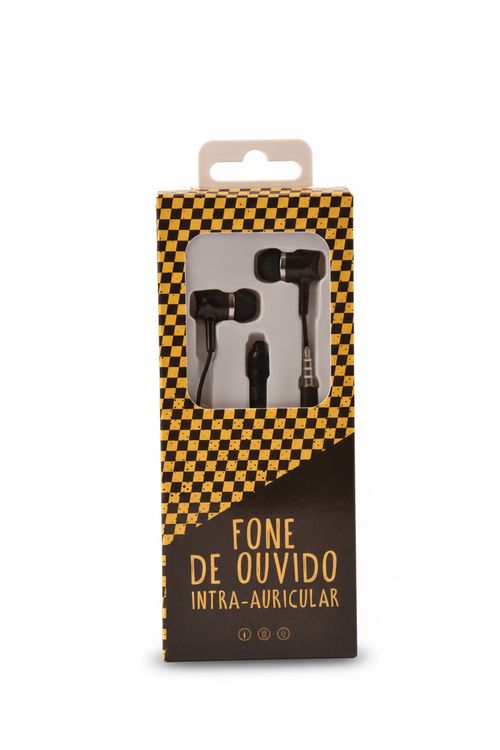 Fone de Ouvido Intra-auricular Preto Batman