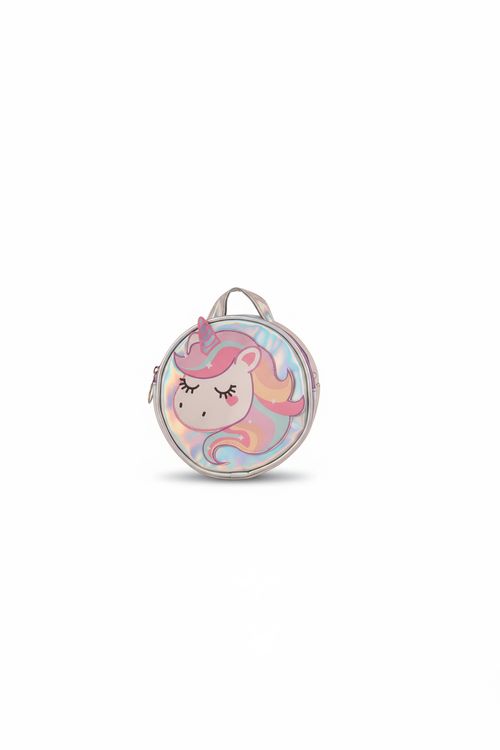 Bolsa Infantil Menina Holográfica Unicórnio 3D