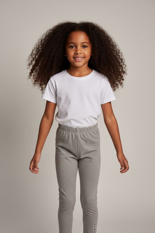 Shorts Ciclista Infantil Menina Cinza Claro Mescla Liso