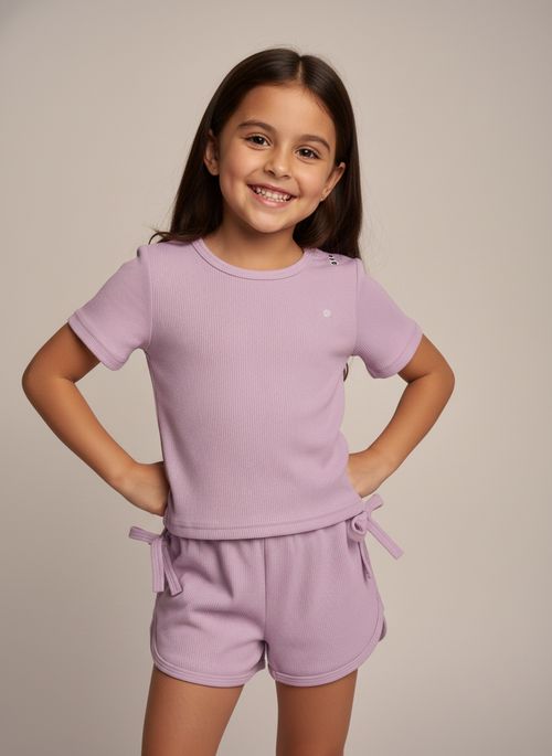 Conjunto Infantil Menina Lilás Canelado