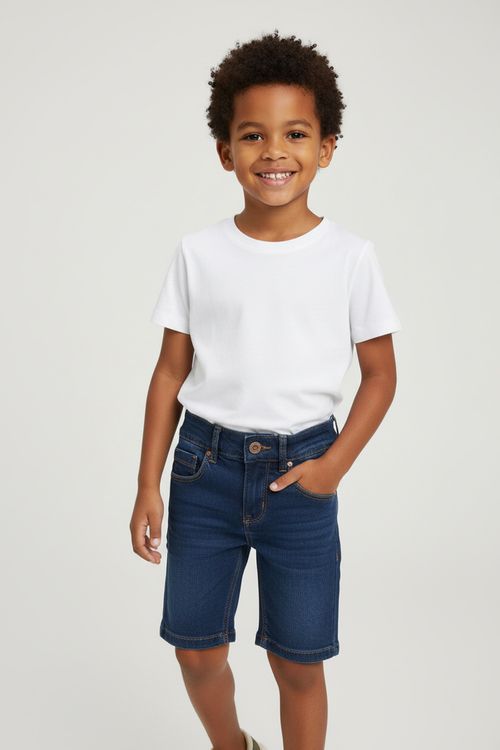 Bermuda Jeans Infantil Caedu Menino 4-8 Anos Azul Médio