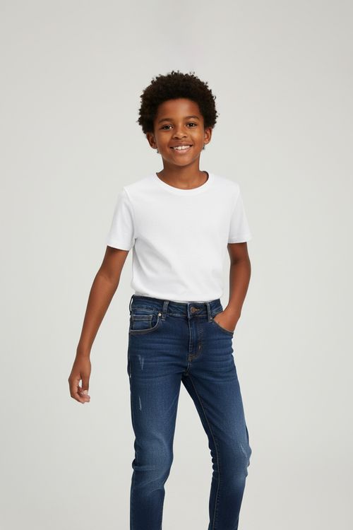 Calça Jeans Infantil Caedu Azul Médio 10-16 Anos