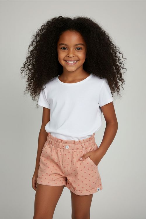 Shorts Infantil Clochard Caedu Eco Coral 4-8 Anos