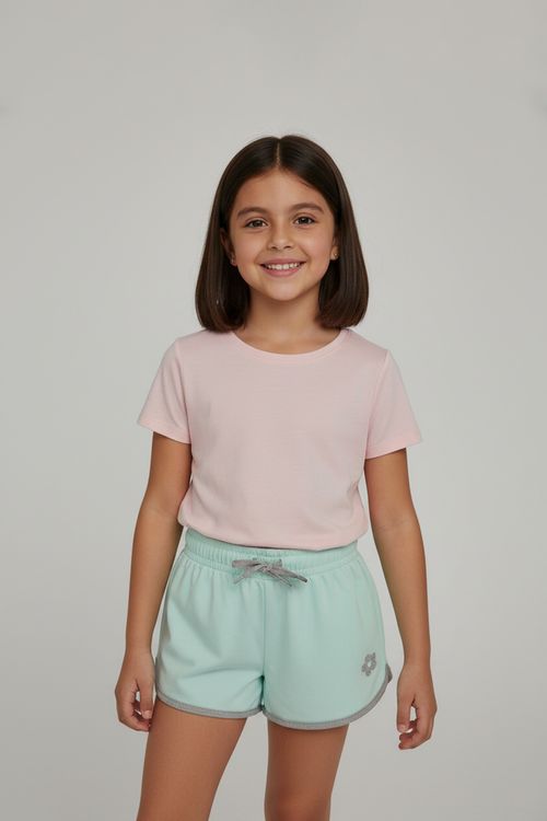 Shorts Runner Caedu Infantil Verde Claro 4-8 Anos