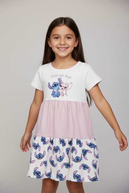 Vestido Infantil 3 Marias Stitch & Angel Branco 4-10 Anos Caedu