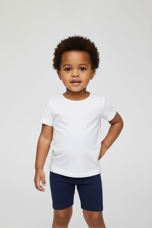 Bermuda Ciclista Infantil Cotton Azul Escuro 1-3 Anos