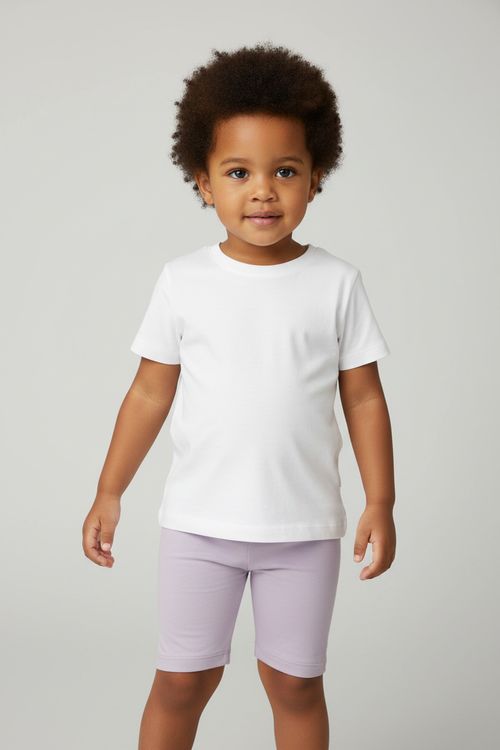 Bermuda Ciclista Infantil Caedu Cotton Lilás 1-3 Anos