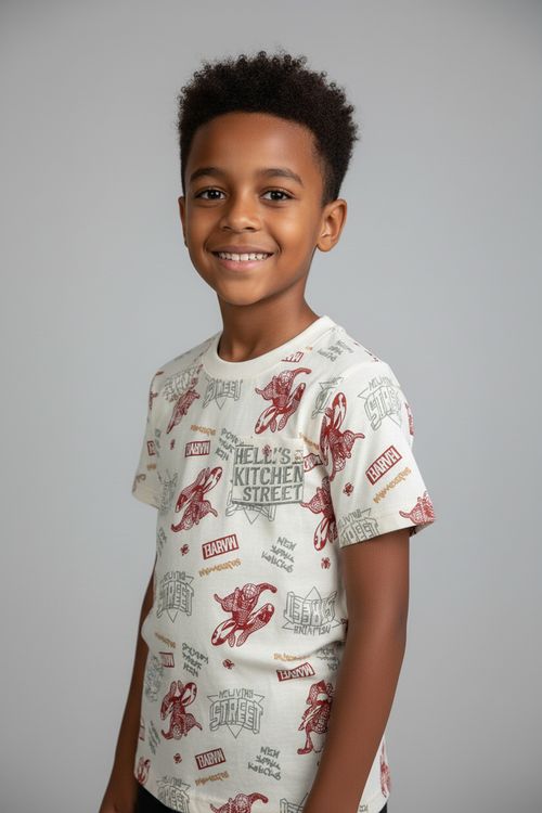 Camiseta Infantil Homem-Aranha Caedu Off White 4-8 Anos