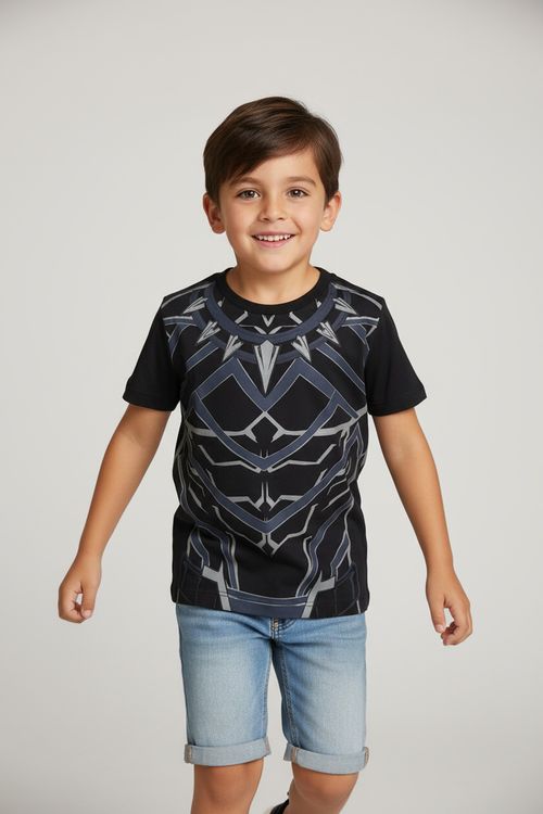 Top Infantil Pantera Negra Licenciado Caedu 4-8 Anos