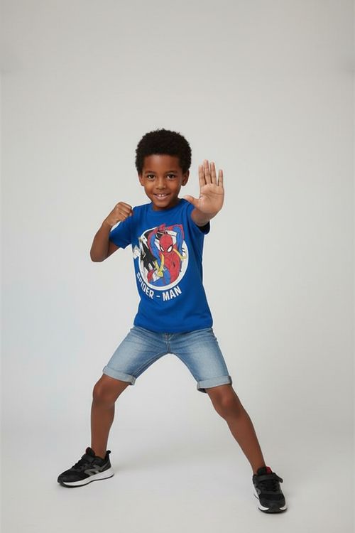 Camiseta Infantil Spider-Man Caedu Azul Royal 4-8 Anos