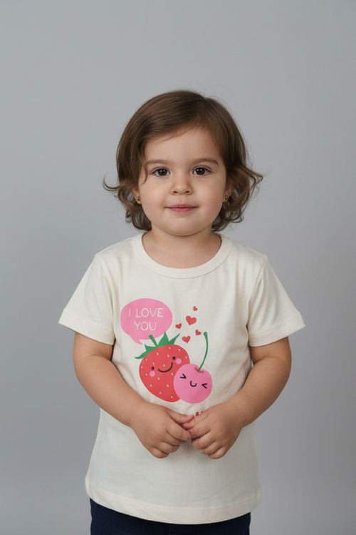 Blusa Infantil Caedu Frutinhas Off White (1-3 Anos)