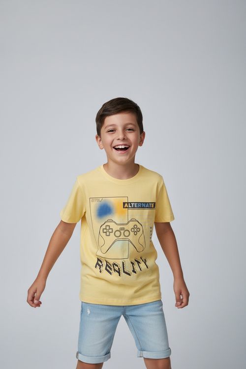 Camiseta Infantil Amarela Gamer Alternate Reality