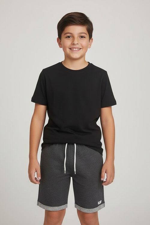 Bermuda Moletom Infantil Menino Chumbo