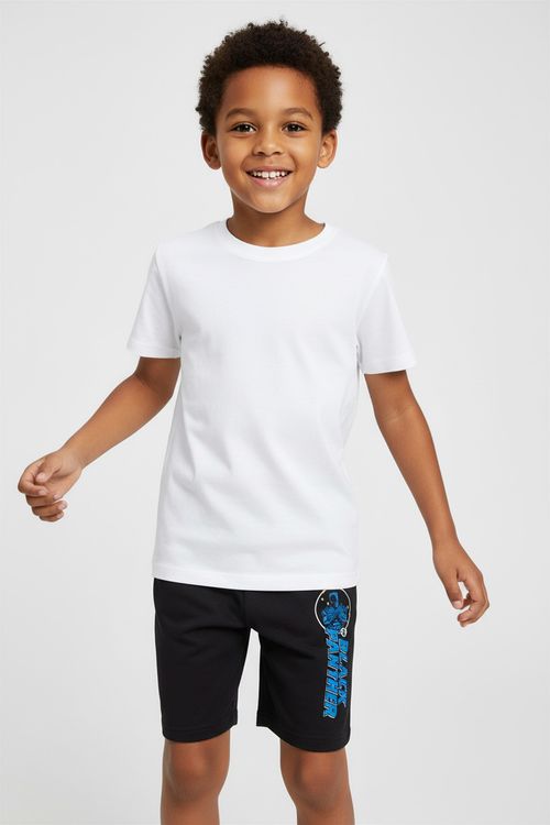 Bermuda Infantil Menino Preta Pantera Negra