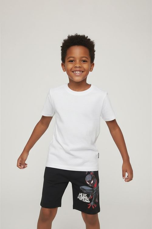 Bermuda Infantil Menino Preto 4-8 Anos Miles Morales
