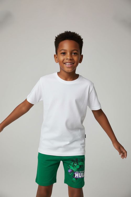Bermuda Infantil Menino Verde 4-8 Anos Hulk