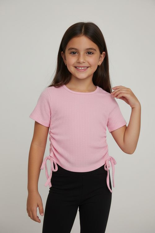 Blusa Infantil Menina Rosa Claro 4-8 Anos Canelada Colissê