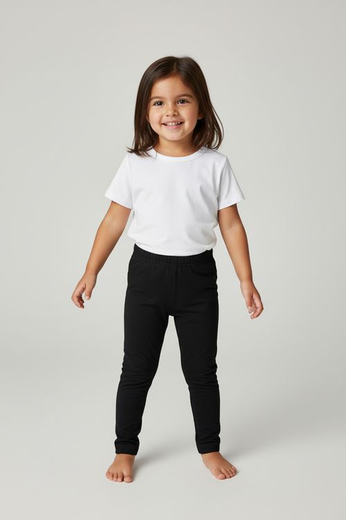 Legging Infantil Menina Preta Lisa