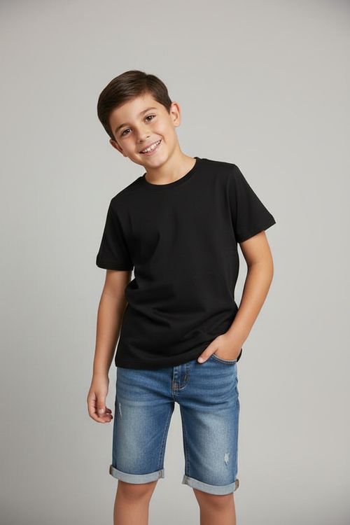 Camiseta Infantil Menino Preta Básica