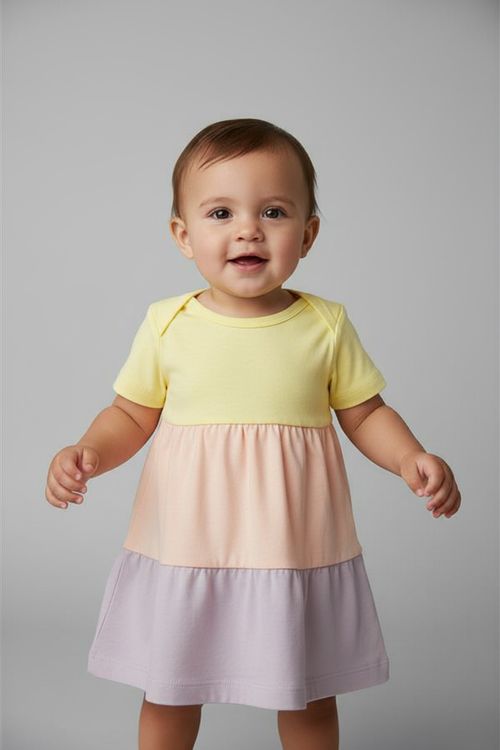 Vestido Body Infantil Menina Tons Pastel Bebê Color Block 3 Marias