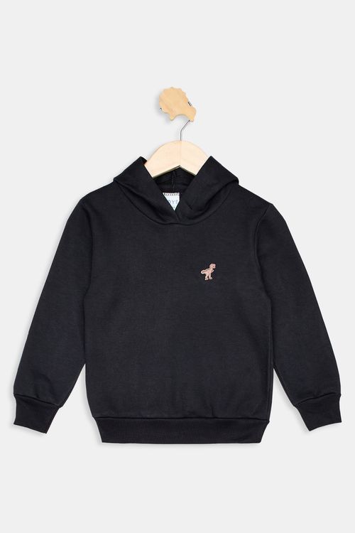 Camiseta Manga Longa Infantil Menino Preta Dinossauro