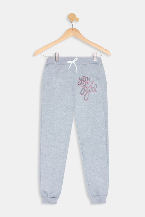 Calça Infantil Menina Caedu Moletom You Go Girl Mescla