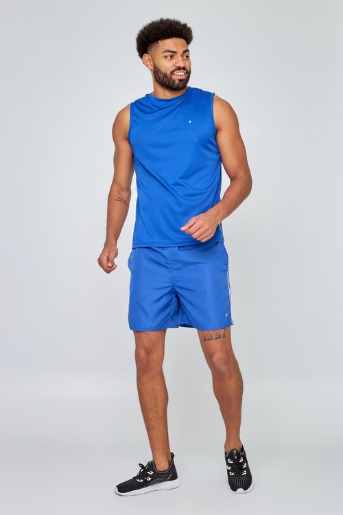 Shorts Masculino Caedu Azul Esportivo Leve Treino Poliéster