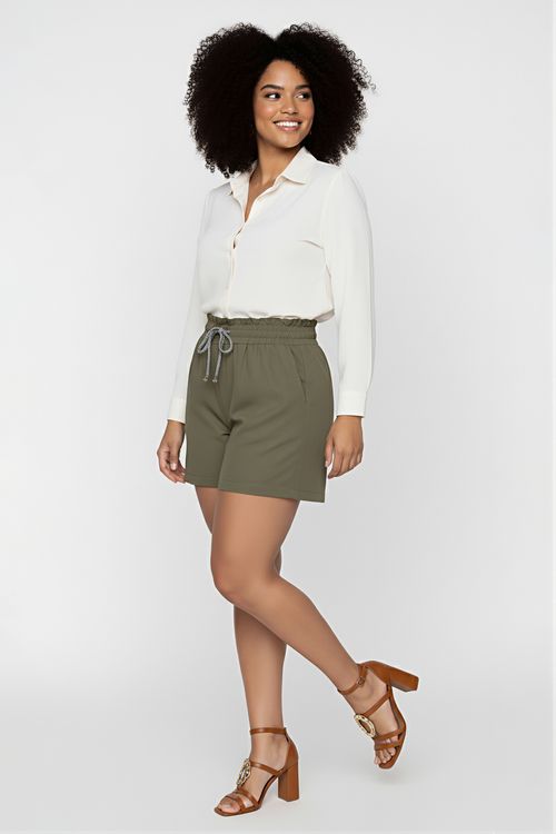 Fem fpm cas fgh033 shorts linho prog verde medio