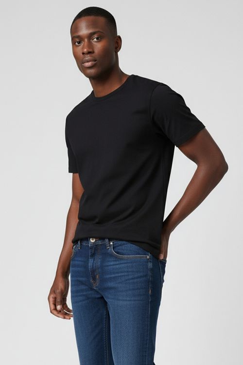 Camiseta mc masc promo penteada preto preto