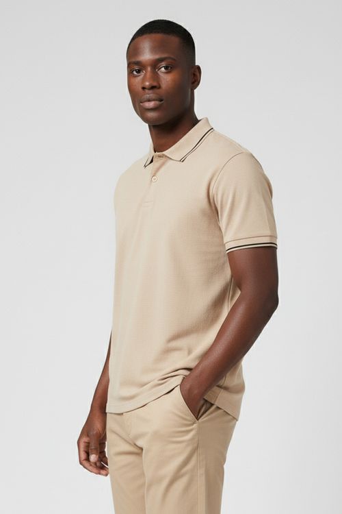 Polo masc promo dots mcp bege medio bege medio