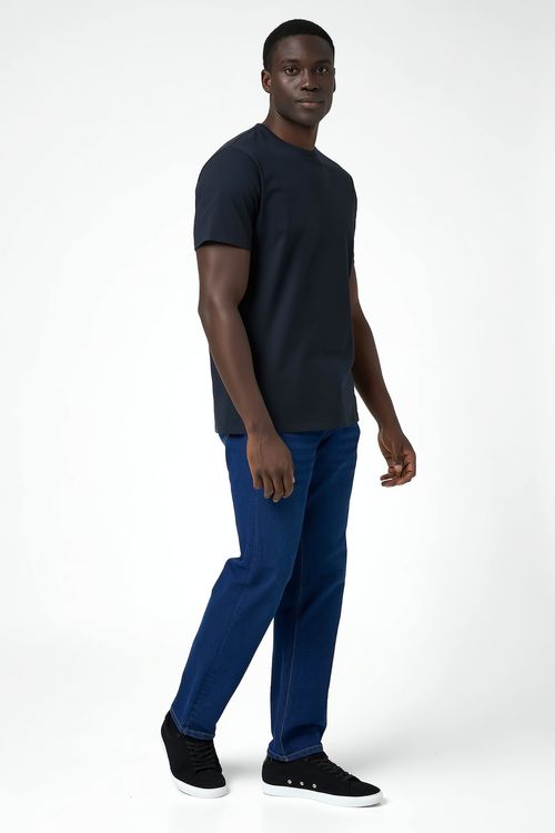 Calça Jeans Reta Masculino Azul Escuro