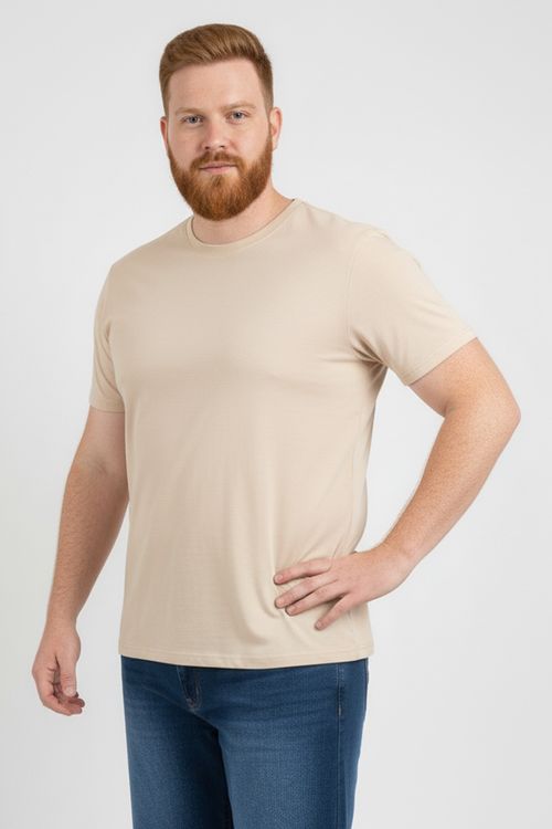 Camiseta masc super 1275382 mc bege medi bege medio