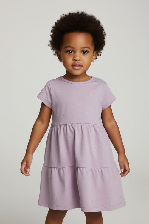 Vestido inf1/3nas 3 marias glitter lilás lilas