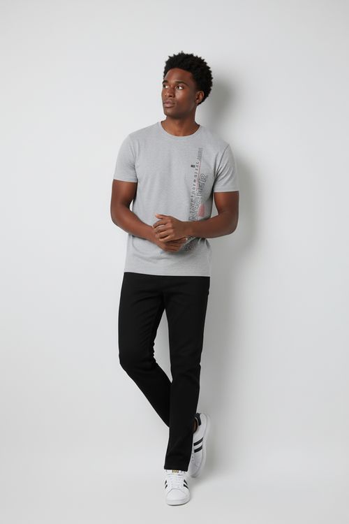 Calça Masculina Preta Slim Fit de Sarja