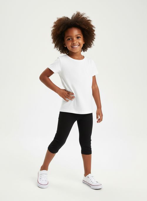 Legging Infantil Menina Preta Lisa