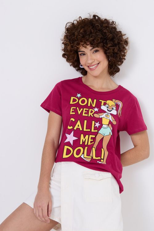 Blusa Feminina Rosa Escuro Lola Bunny Looney Tunes