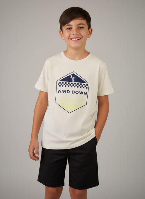Blusa Infantil Menina Off White 'Wind Down' Tropical