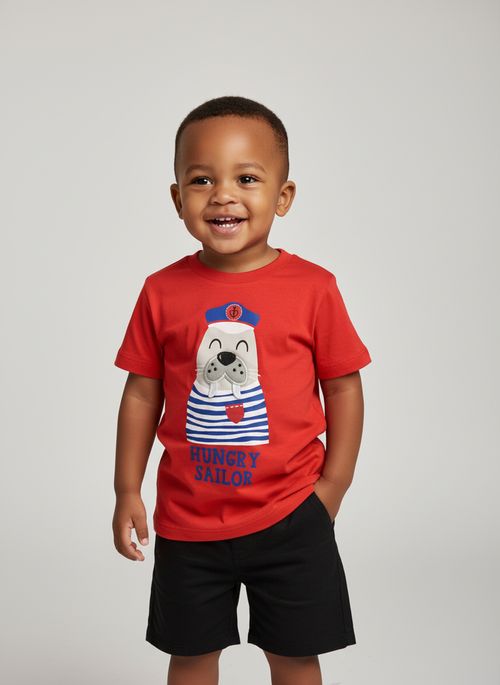 Camiseta vermelha foca interativa  idt00 vermelho