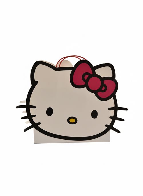 Sacola de Presente Infantil Menina Branca Hello Kitty 3D