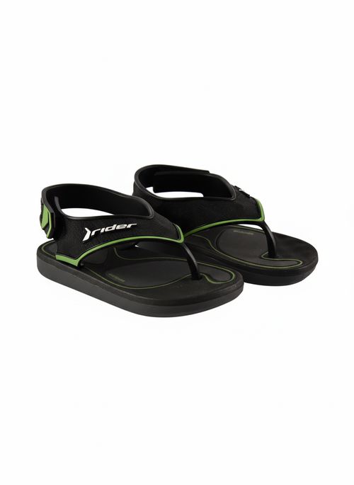 Sandália Rider Rline Plus II Infantil Menino Preto e Verde