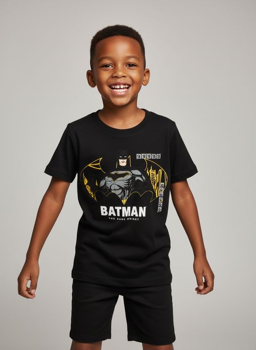 Camiseta Infantil Menino Preta Batman O Cavaleiro das Trevas