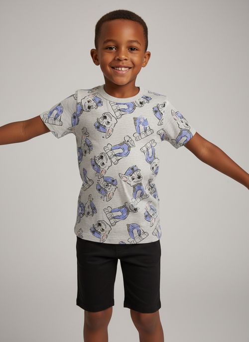 Camiseta Infantil Menino Mescla 4-10 anos Patrulha Canina