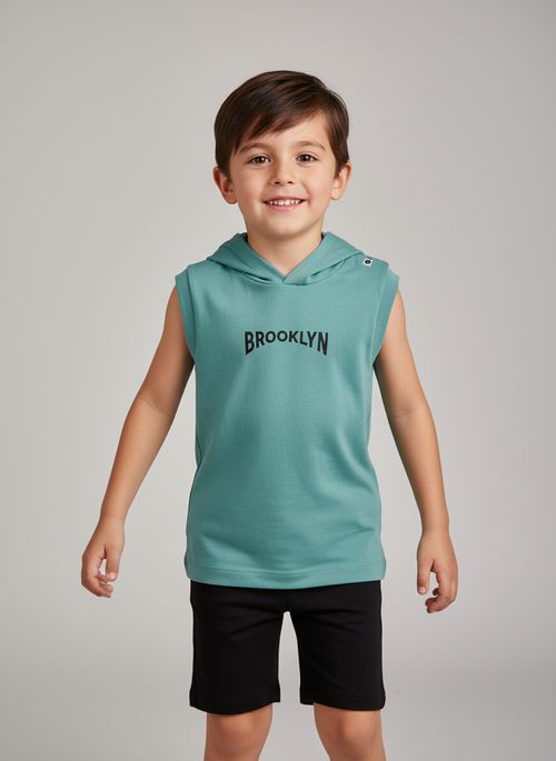 Regata Moletom Infantil Verde Médio 4-8 anos