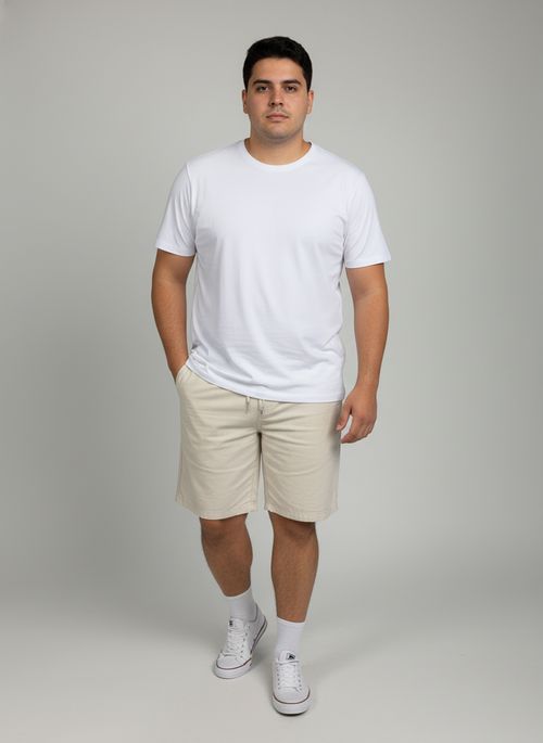 Bermuda Masculina Linho Reta Off White