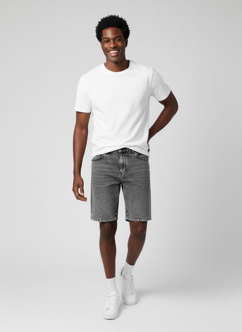 Bermuda Jeans Reta Masculina Cinza Claro