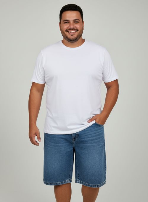 Bermuda Jeans Masculina Azul Médio