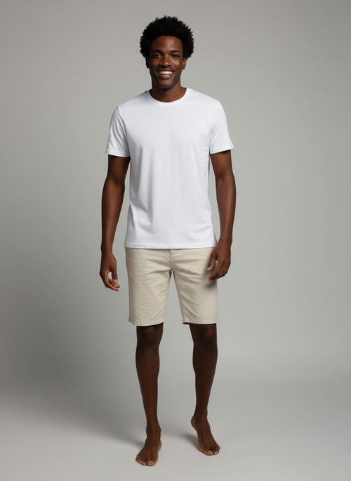 Bermuda Masculina Sarja Off-White