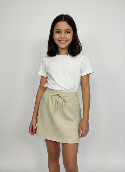 Saia Lurex Infantil Menina Dourada Juvenil