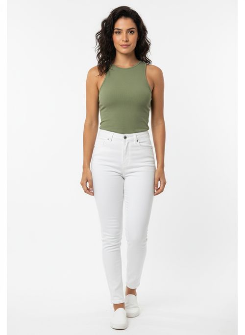 Regata Canelada Feminina Verde Claro Gola Redonda