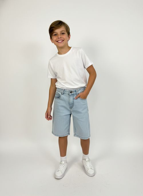 Shorts Jeans Infantil Azul Claro Juvenil